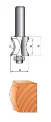 Фреза ГЛОБУС 1013 D28 R20 кромочная фигурная